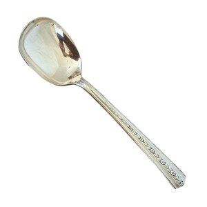 Wallace Silver Roseanne Sugar Spoon 6" jelly silverplate 1938 art deco floral